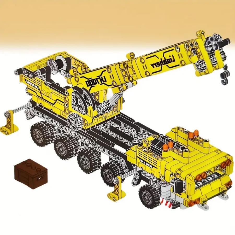 Fashionable 1008pcs City Series Engineering Vehicle Building Set, Crane & Tow Truck Models, Perfect Gift for Collectors