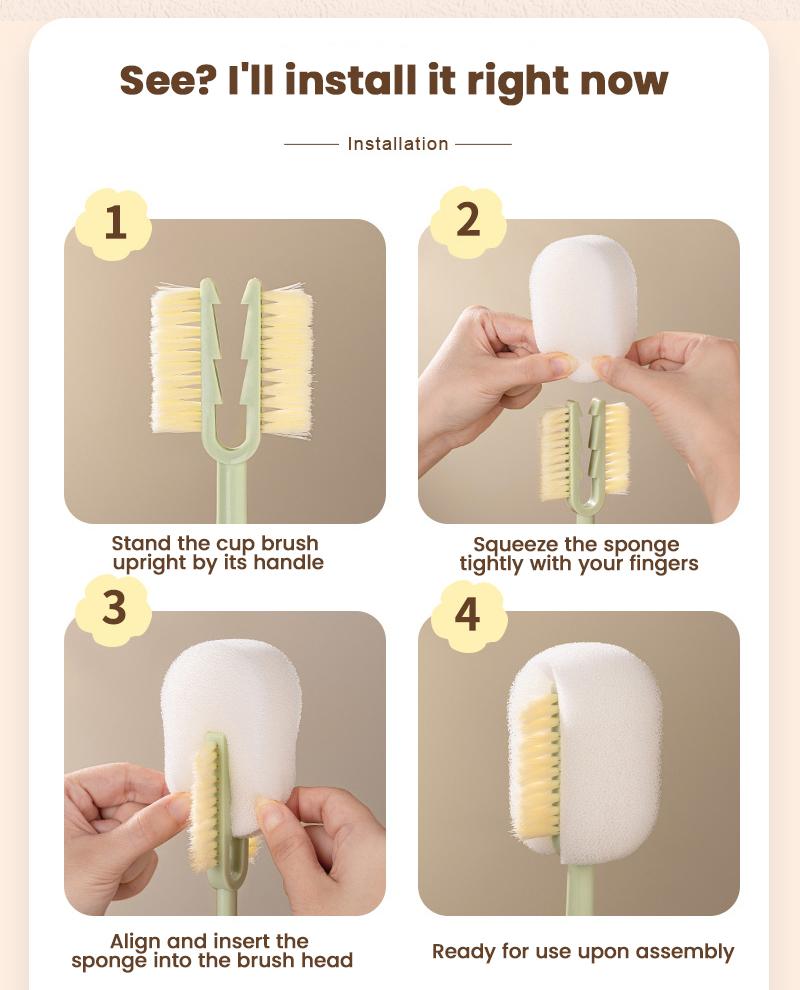 5-in-1 Bottle Cleaning Brush (Multifunctional) – For Cup Lid Cleaning & Home Kitchen Tasks