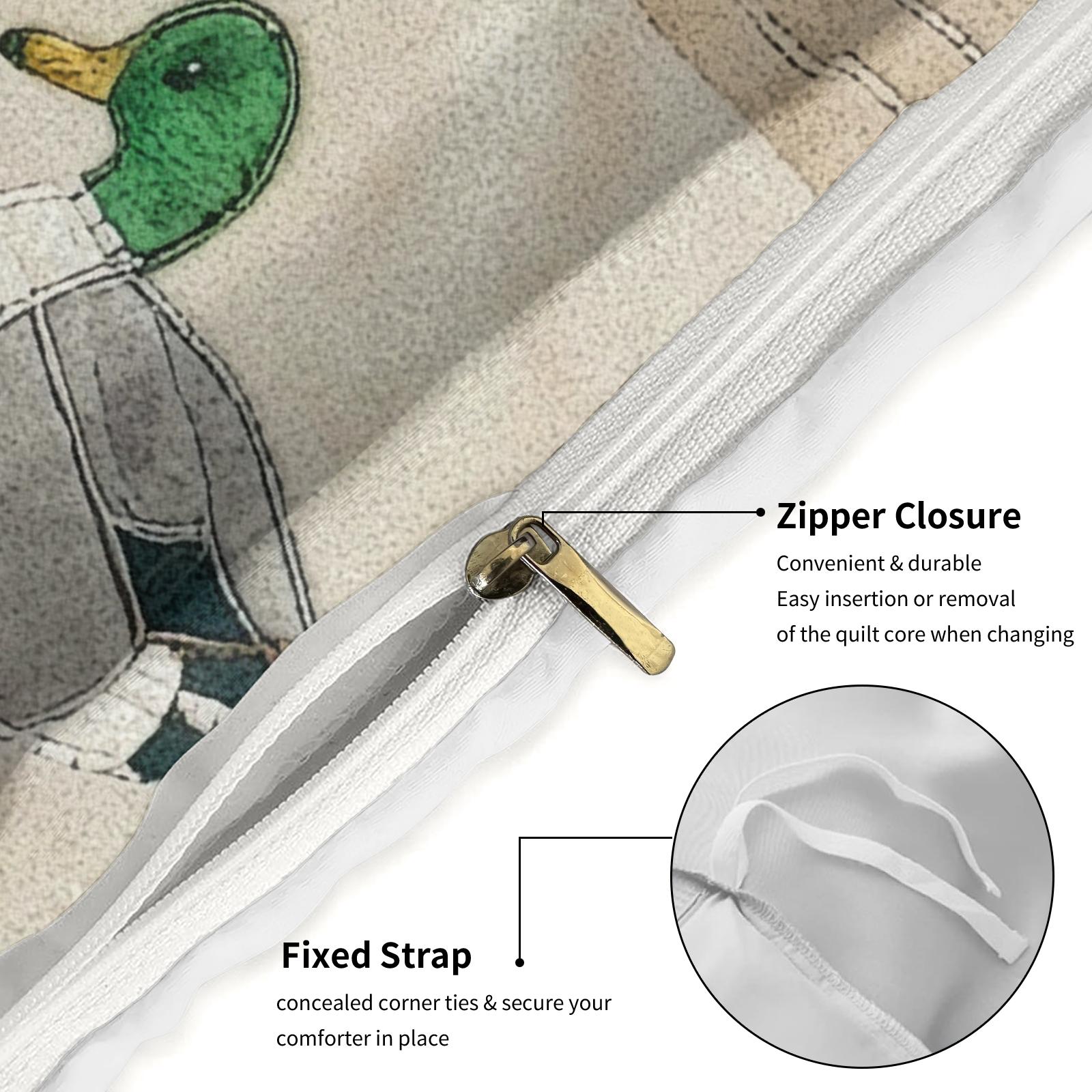 Duck Pattern Printed Bedding Set, Duck Pattern Duvet Set, Duck Design Bedding, Perfect for Adult Bedroom Decor, Includes 1 Fitted Sheet and 1 or 2 Pillowcases, No Core Included