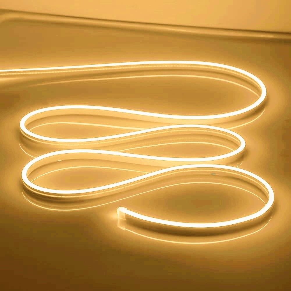 LED Neon Light, 6.5 Feet Warm white LED Strip, Flexible Rope Light for Indoor Home Decor, USB Powered, No Power Adapter Included