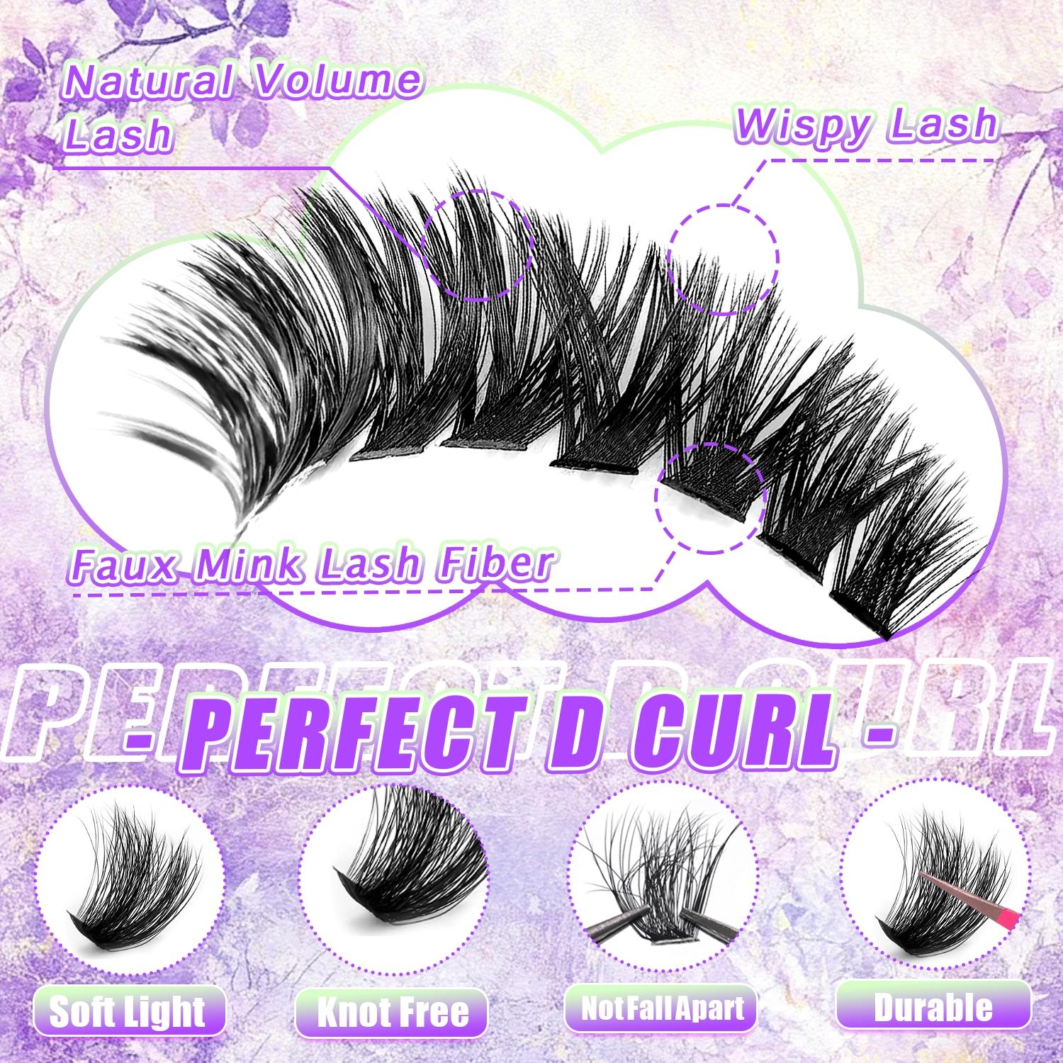 2244/800/244Pcs Spikes Lash Clusters, Ultra-Thick Lash Extension with Spiky and Bottom Lash, Volume Individual Eyelash Extensions, 10-18mm Lengths Reusable DIY Manga Anime Fluffy Lashes, D Curl Fairy Spiky Lash for Dramatic Everyday