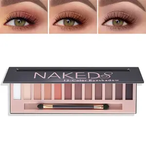 12 Colors Naked Nude Colors Eyeshadow Palette,Matte Blendable Shimmer Eyeshadow Pallete Natural Smooth Texture Pigmented Long Lasting Waterproof Smokey Eye Shadow Palette Makeup(Matte)