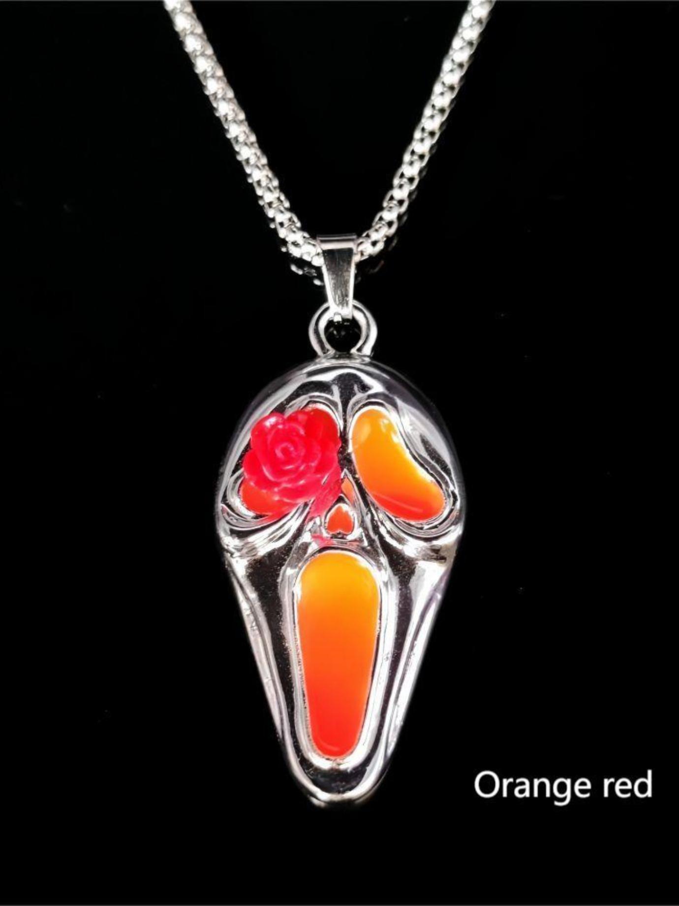 Glowing Skull Hair Mask Pendant, Night Light Charm, Trendy Men's Necklace, Unique Personality Jewelry, European and American Hip Hop Style