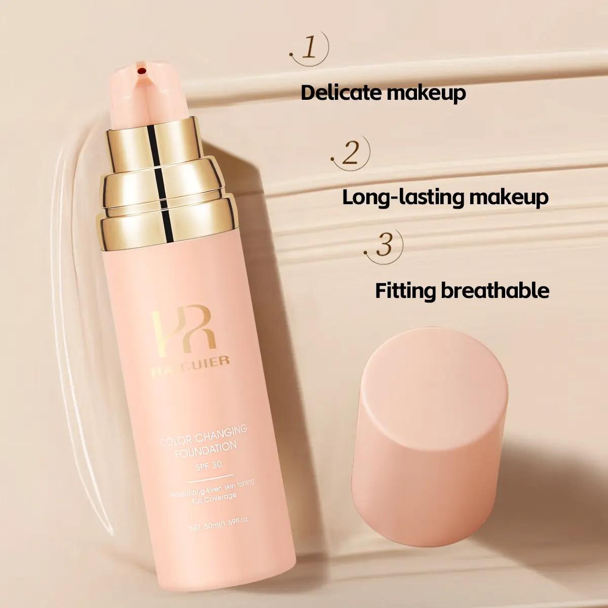 Multifunctional Color Changing, Moisturizing Makeup Foundation, Full Coverage, Creamy Texture, Even Skin Tone, Suitable for All Skins, Concealer Foundation Hybrid