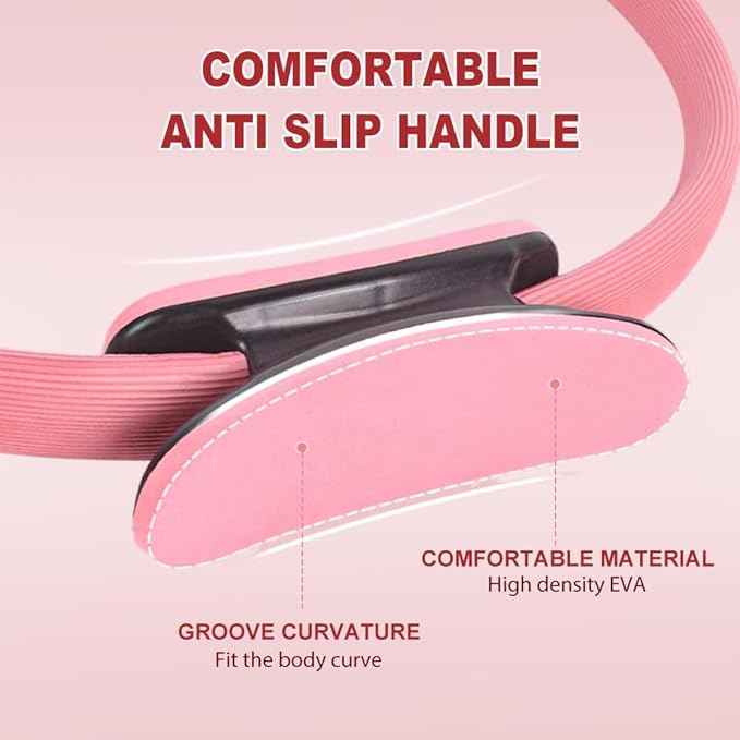 Double Handle Exercise Circle Fitness Magic Circle Resistance Ring Dual Grip for Yoga Core Training