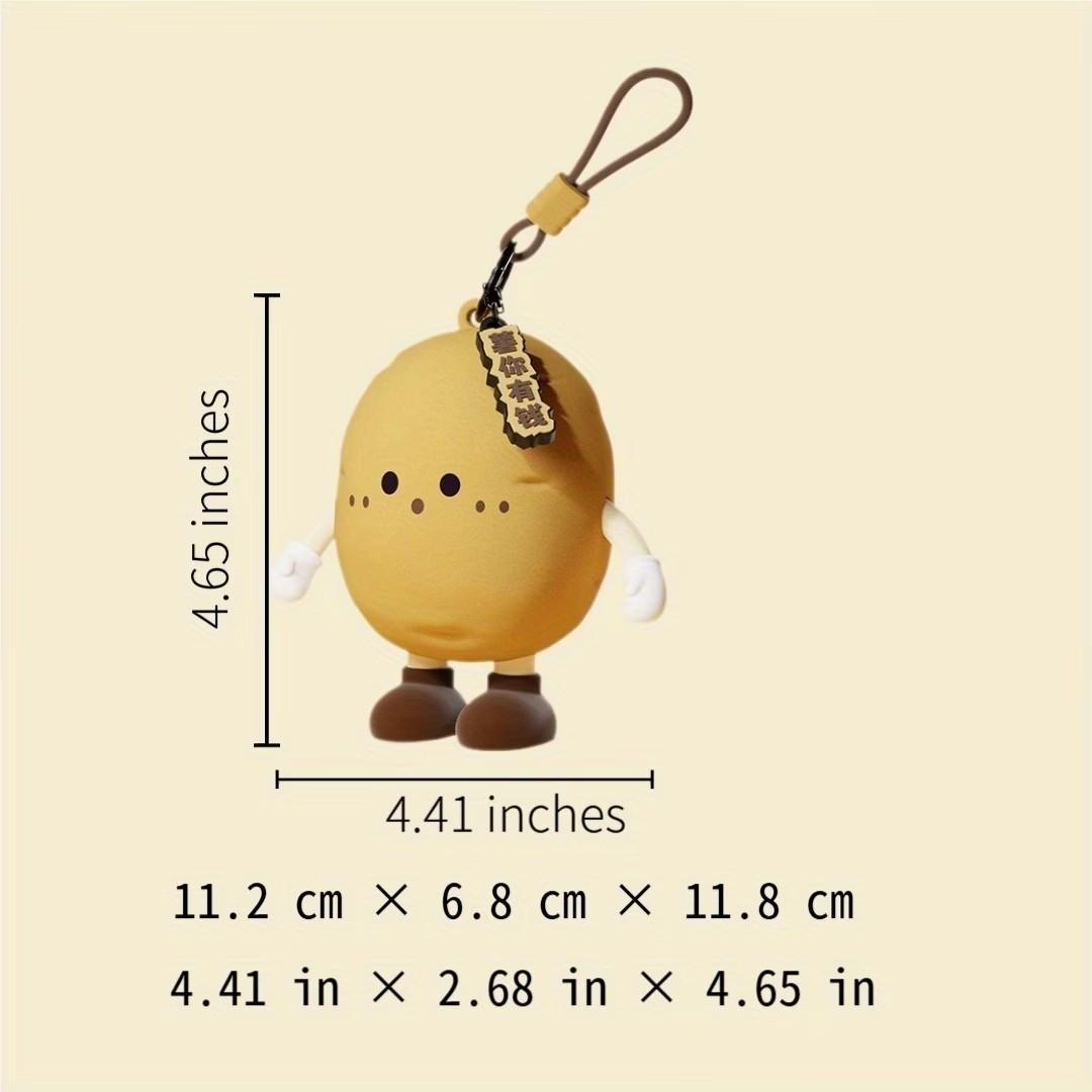 Reusable Silicone Earphone Case with Vegetable Pattern, Small Wallet Storage Bag, Organizer Pouch, 1pc, Durable and Stylish