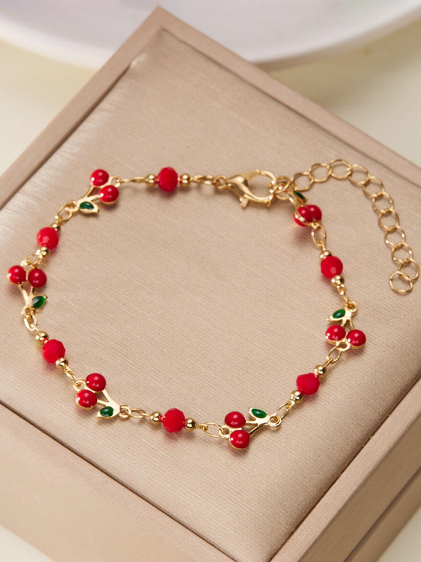 Cute Minimalist Cherry Bracelet, Stylish Fashion Jewelry for Every Occasion, Perfect Accessory for Women and Girls