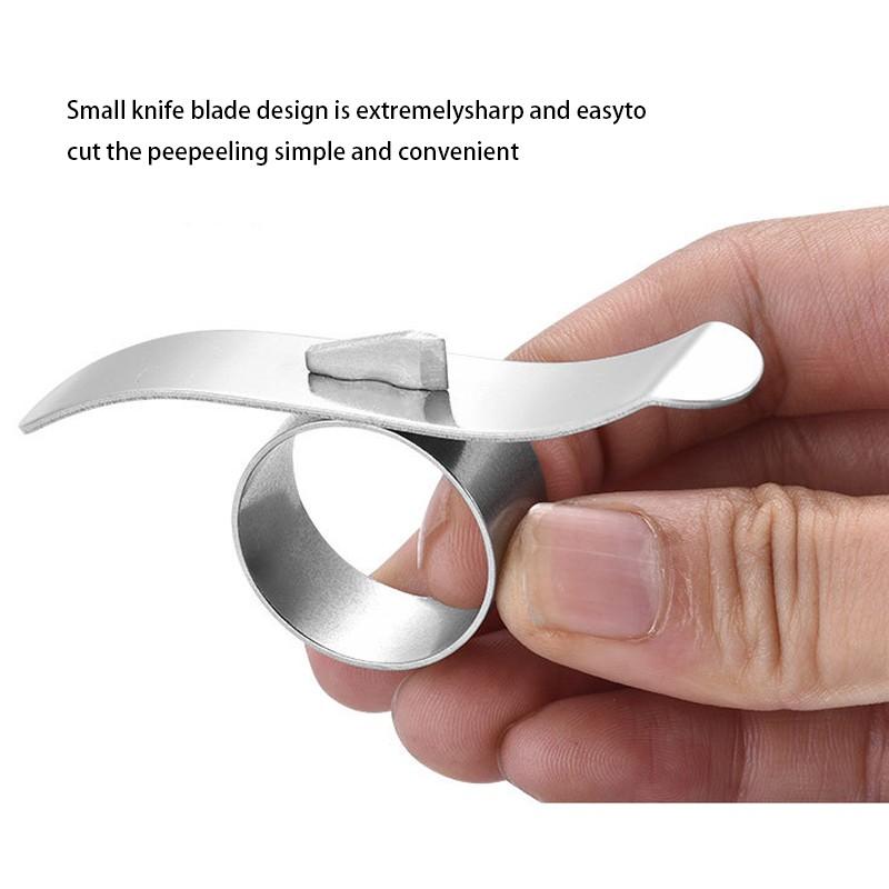 Creative Peeler, Stainless Steel Finger Ring Design, Easy Fruit Peel Tool, Innovative Citrus Slicer, Durable Kitchen Utensil，Stainless Steel Orange Peeler, Citrus Peeler Tool for Oranges, Lemons & Grapefruits, Easy Grip Fruit Peeler Gadget