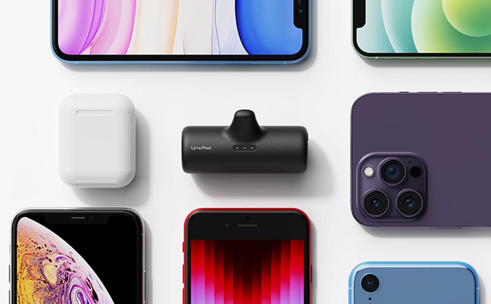 iWALK Mini Lightning Power Bank 4500mAh Portable Charger with Built-in Lightning Plug for iPhone 14/13/12/8/7/6/XR/X/SE Series & AirPods White Durable Pocket-Sized Design