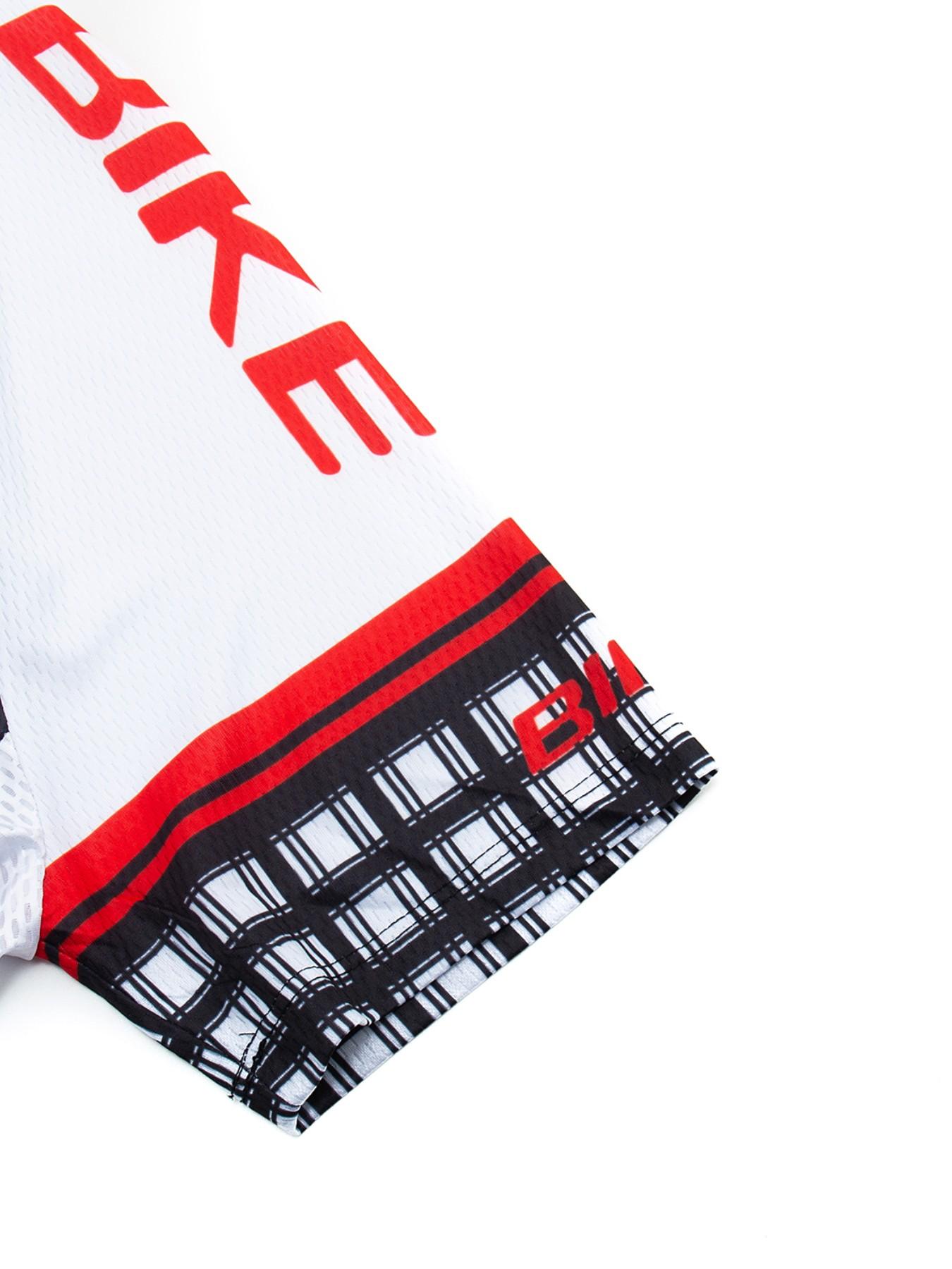 Men's Professional Cycling Shirt, Breathable Polyester Knit Fabric, Geometric Pattern, Round Neck Short Sleeve, Spring/summer/autumn