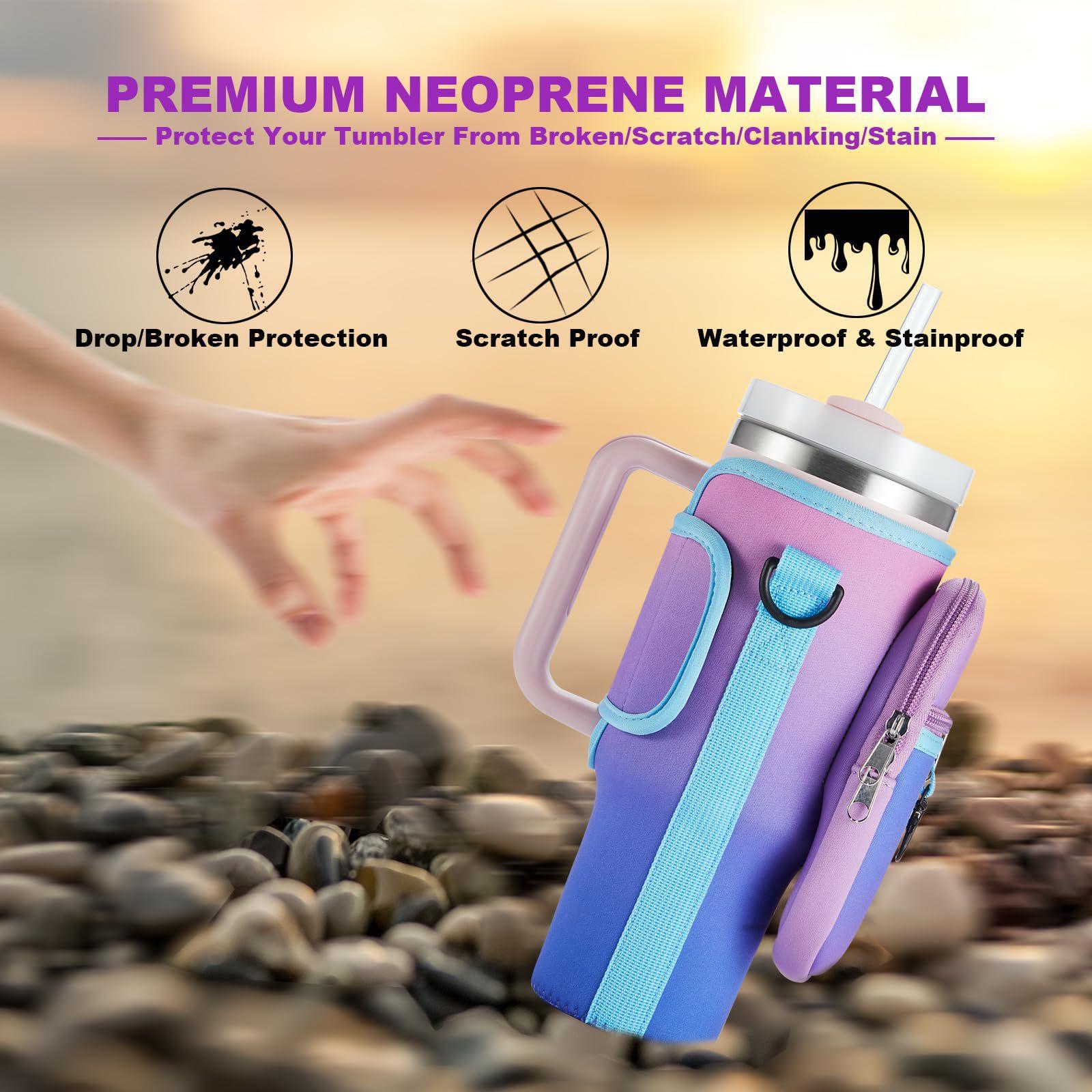 Multifunctional Keychain Set with Zipper Pulls & Climbing Buckles, Trendy Insulated Travel Tumbler Cup Sleeve for 40oz Ice King Cups, Perfect Gift Idea, Drink Carrier In Cupholder