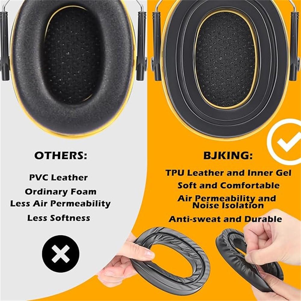 Silicone Gel Ear Pads for 3m Worktunes/peltor, Self-Adhesive Cooling Replacement Ear Cups, Noise Reduction Design, Comfortable Fit