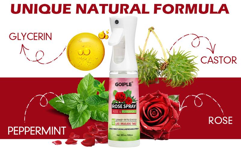 Rose Water Spray for Hair and Locs Scalp Moisturizer Refreshing Dreadlock Spray Hydrating Nourishes Prevents Dry Scalp Daily Use Moisture Hydrate