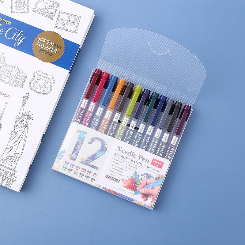 12 Colors 0.5 Micro, Fineliner Pen Set Ink, Fine Point Pen,Multi-liner, Sketching, Anime,Artist Illustrating/Technical Drawing,Office Documents