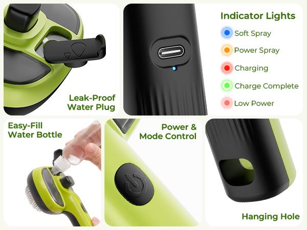 Pecute Pet Spray Hair Removal Brush for Cat/Dog – Deshedding & Grooming Tool, one button hair removal comb,deshedding vacuum brush, fur removal tool, grooming trimming tool