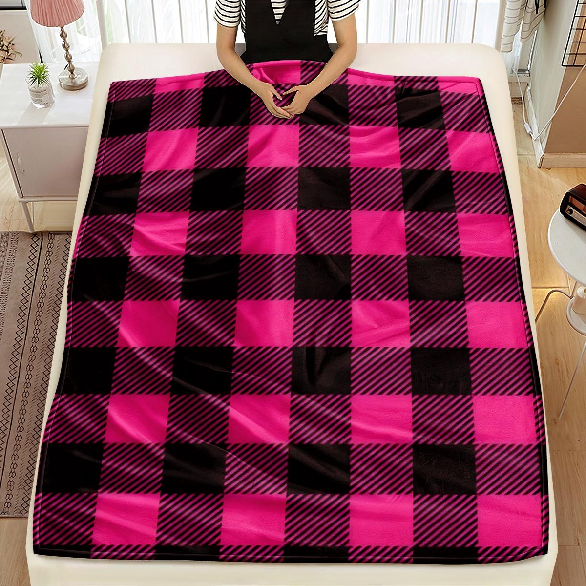 Plaid Flannel Sofa Blanket, Soft Plush Warm Blanket for Men and Women, Comfortable Thick Bedspread, Multiple Colors Available