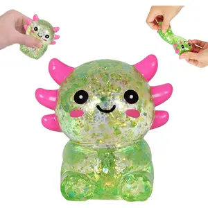 Axolotl Squishy Toy, Non-Sticky Slow Rising Sensory Toy for Kids Ages 3+ & Adults, Durable Soft TPR Toy for Desk, Office, and Classroom(Green)