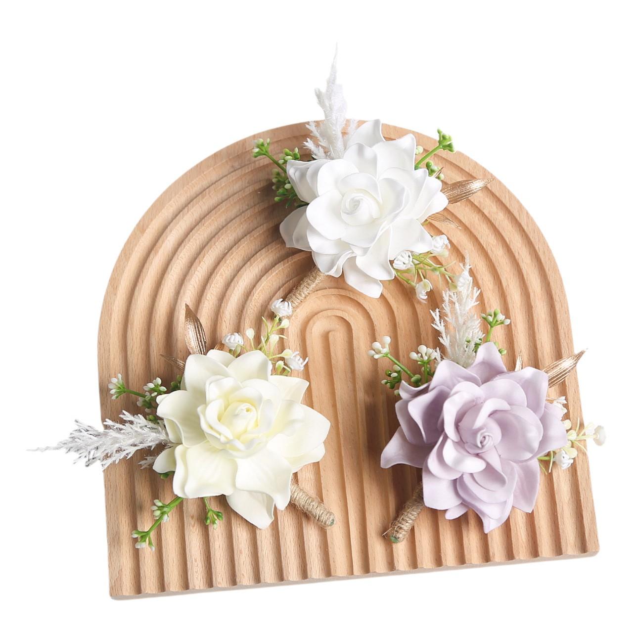 1 pc Western Wedding Rose Boutonniere, Forest Style Outdoor Men's Suit Lapel Flower, Guest Groom Decoration, Realistic Fake Bouquet