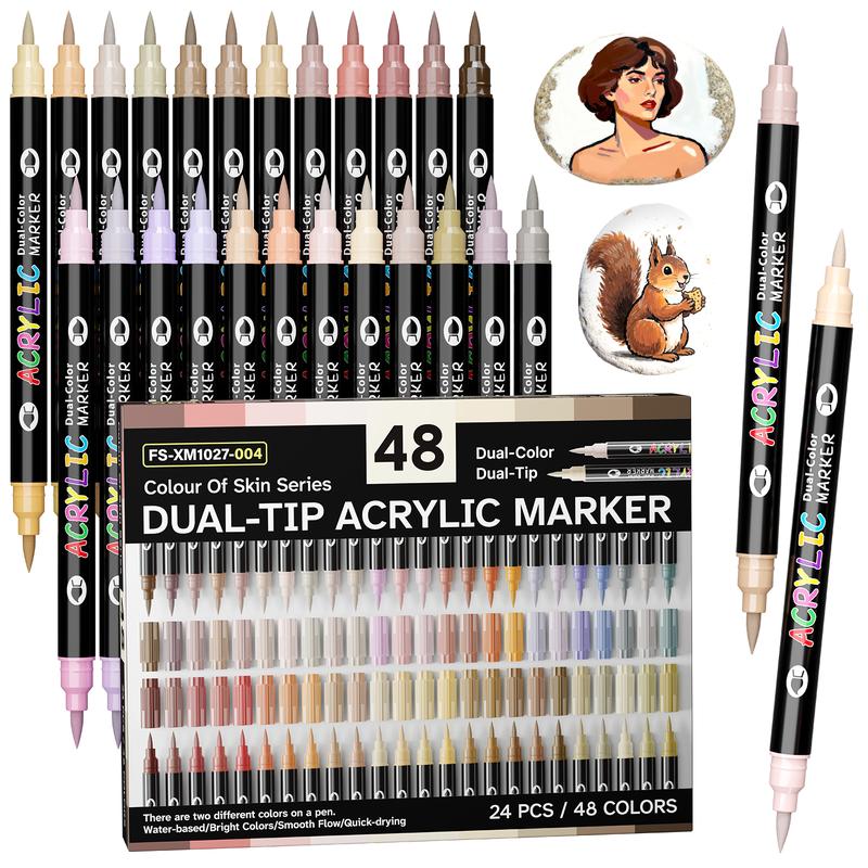 Acrylic Paint Markers, Dual tips Dual Color 24/48/72/144/240 Colors,Acrylic Paint Pens for Rock Painting, Canvas, Wood, Glass, Ceramic, Fabric, Plastic, Egg & Scrapbook. Soft Brush Tips Paint Pens and Paint Markers Acrylic Paint Markers, Dual tips Dual Color 24/48/72/144/240 Colors,Acrylic Paint Pens for Rock Painting, Canvas, Wood, Glass, Ceramic, Fabric, Plastic, Egg & Scrapbook. Soft Brush Tips Paint Pens and Paint Markers