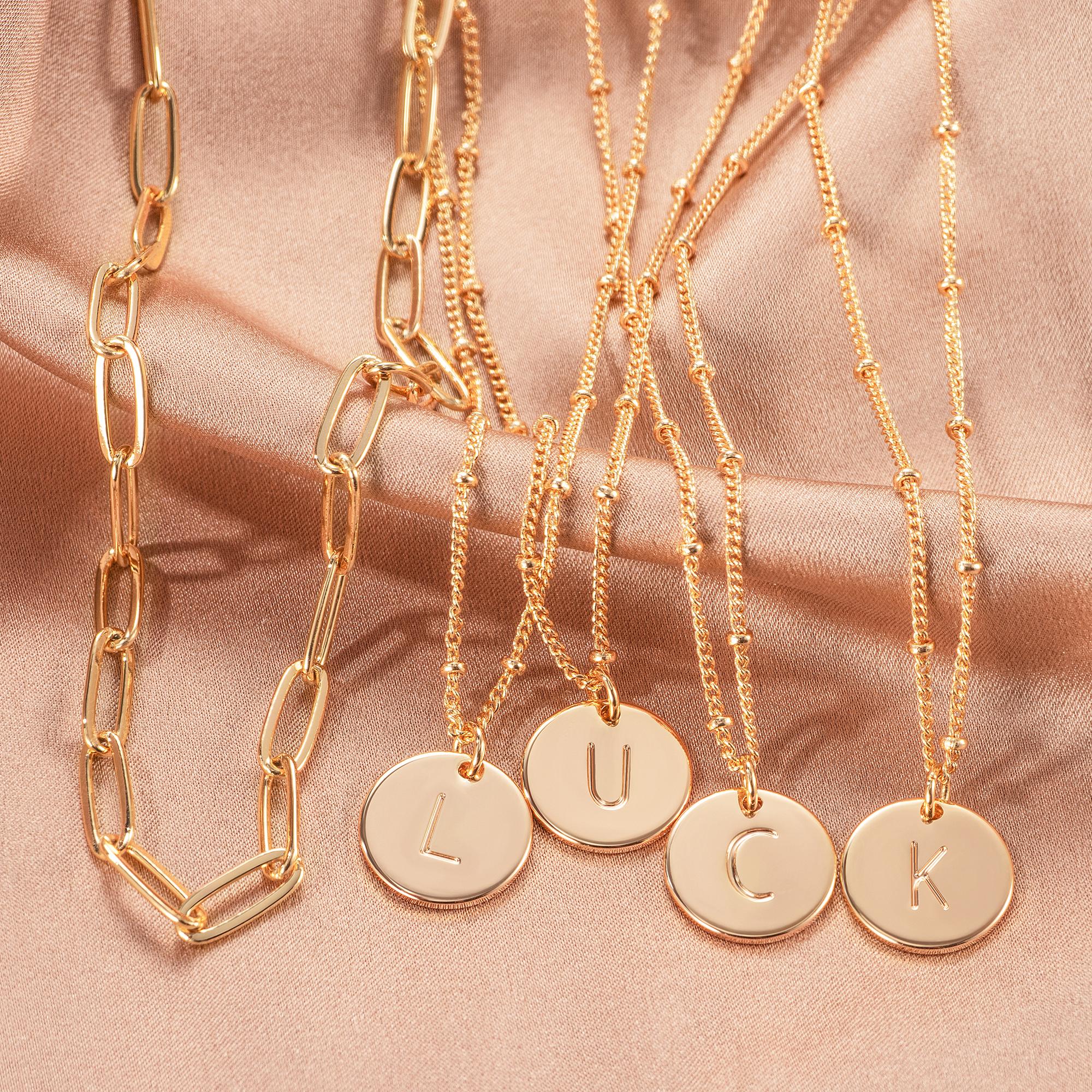 Fettero Personalized Initial Necklaces for Women Dainty Layered Necklace with gold necklace Perfect gift initial letter pendant necklace