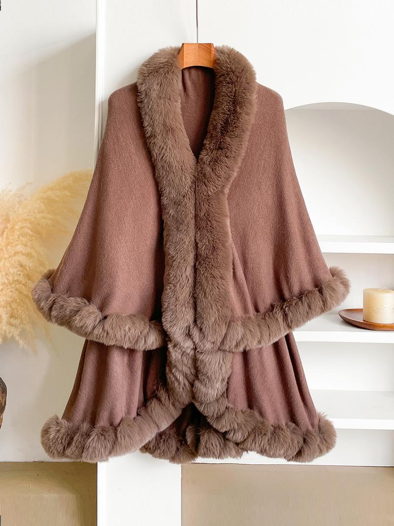 Women's Elegant Fashion Solid Color Thick Shawl, Fluffy Soft Scarf, Warm Fall & Winter Accessory, Fitted Style, Plain Pattern, Perfect for Cold Weather