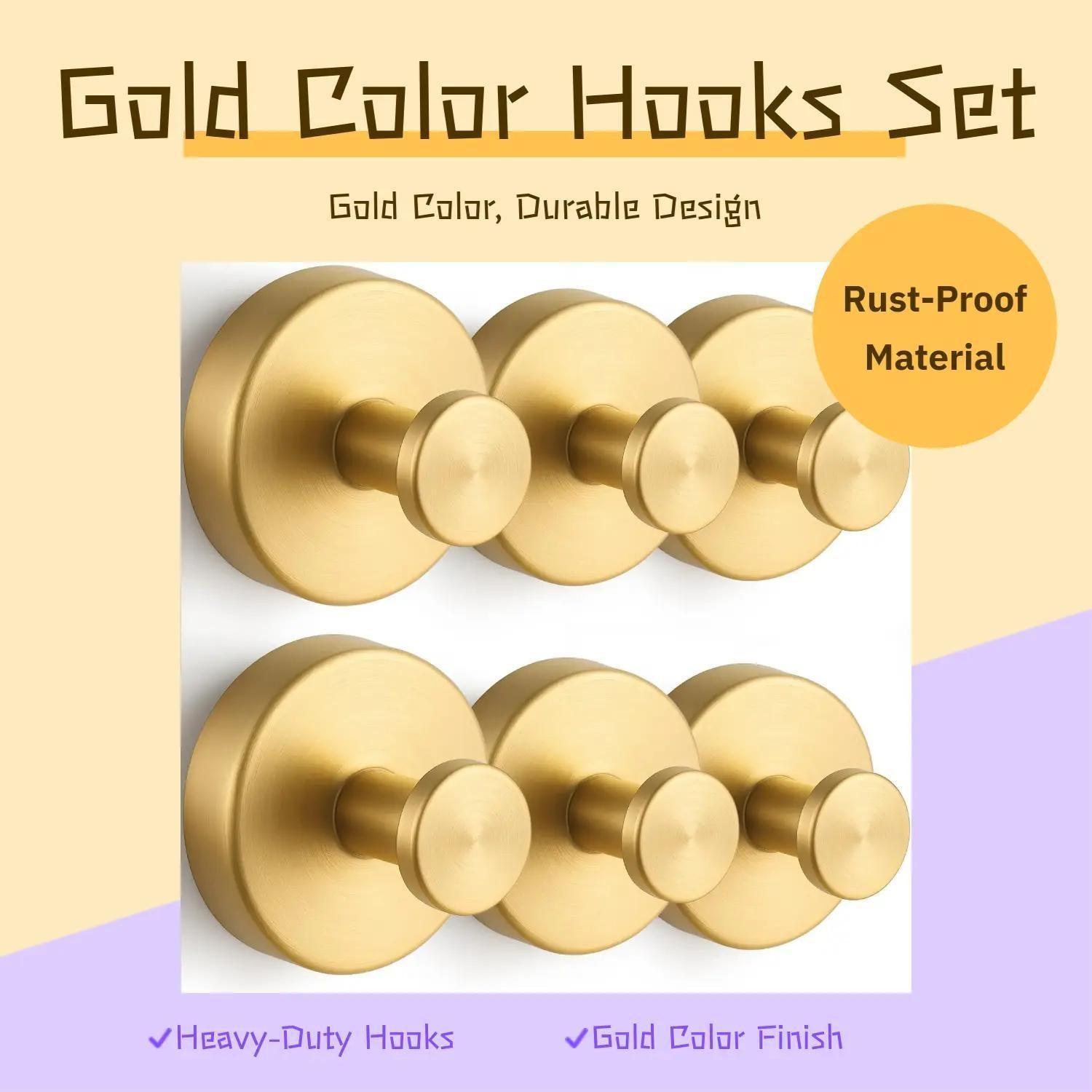 6 Pcs Heavy-Duty Vacuum Suction Cup Hooks, Stainless Steel, Waterproof & Rust-Proof, Bathroom Organizer, Easy Installation