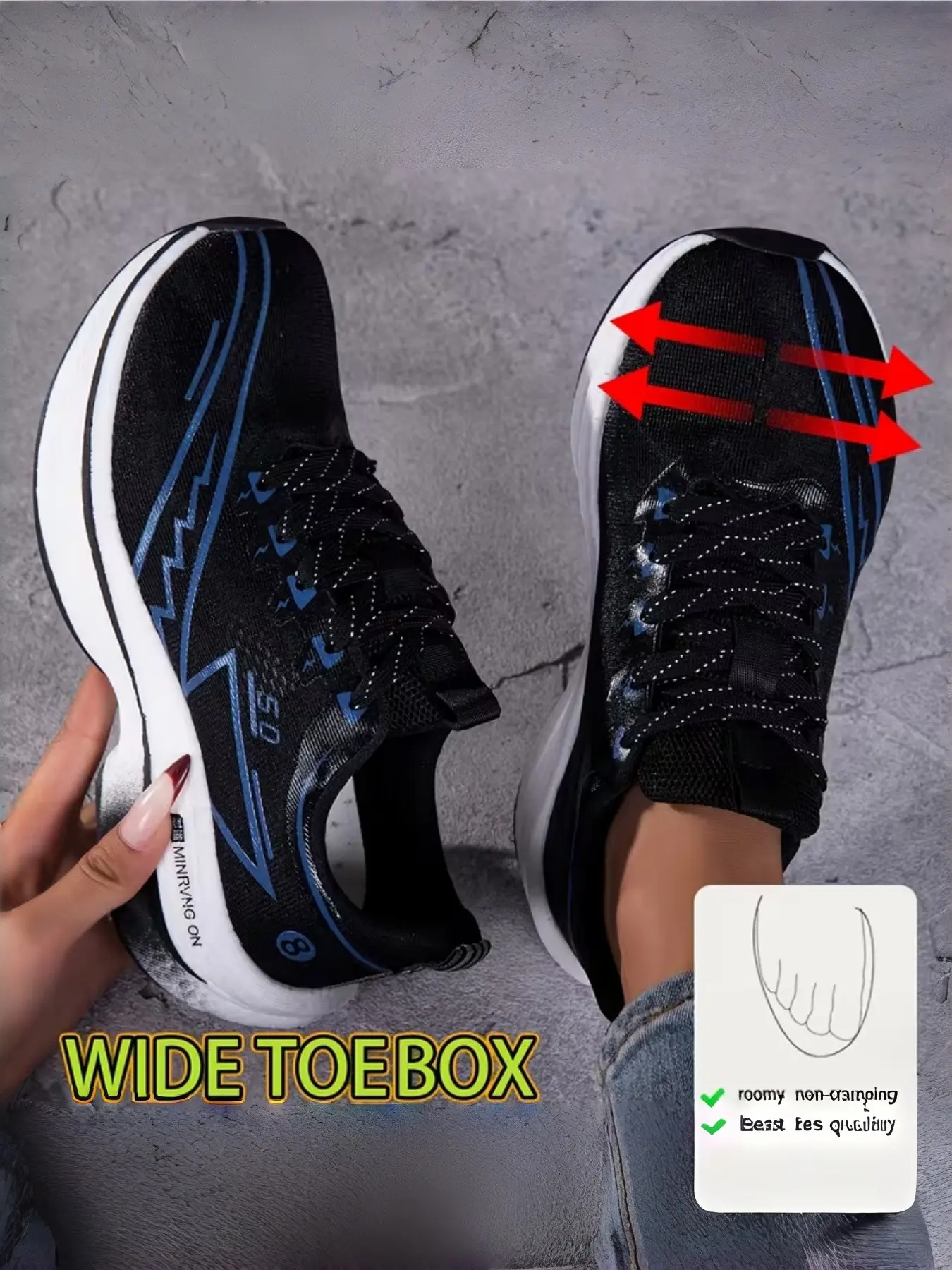 Women's Wide Fit Running Shoes, Hollow Out Mesh Thick Sole, Gradient Print Laces, Casual All Seasons, Daily Commute, Short Trip, Everyday Wear