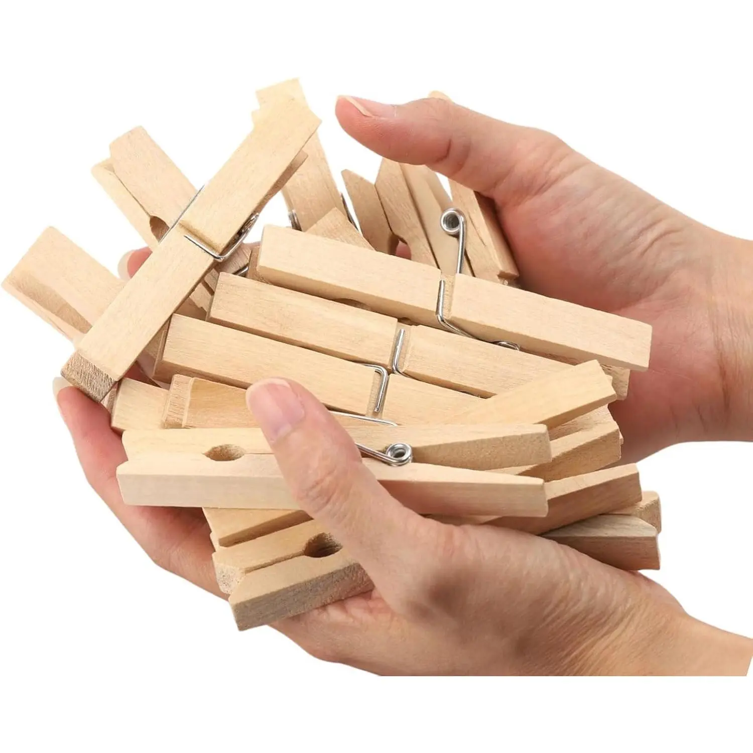 24 PCS Heavy Duty Wood Clothespins 3.55 Inch - Durable Clips for Laundry, Crafts, Classroom Decor, Photo Hanging & Indoor/Outdoor DryingGift