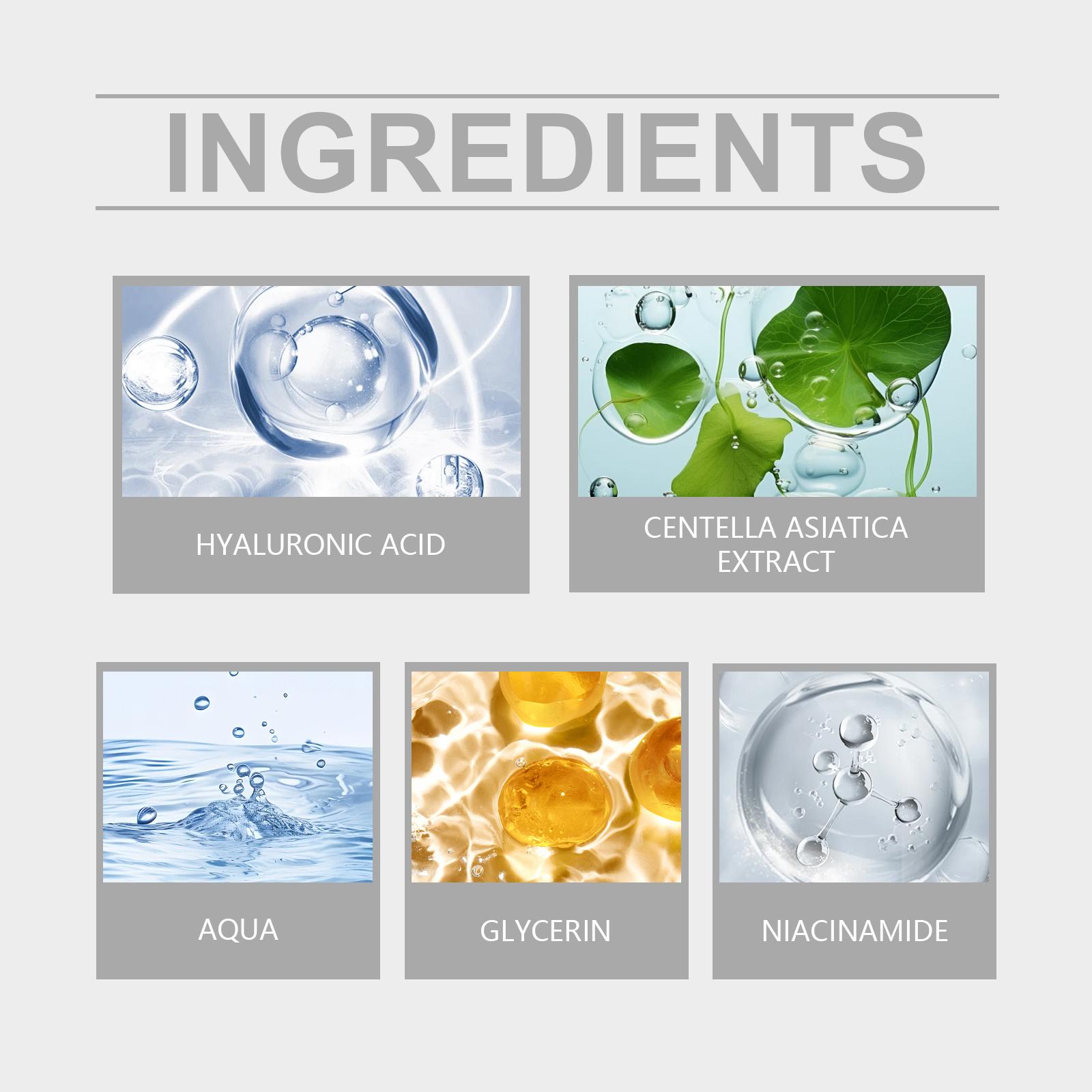 Centella Asiatica Serum (50ML), Natural Ingredients, Tightening & Hydrating, Reduces Acne, Smooths Skin, Daily Facial Care Essence