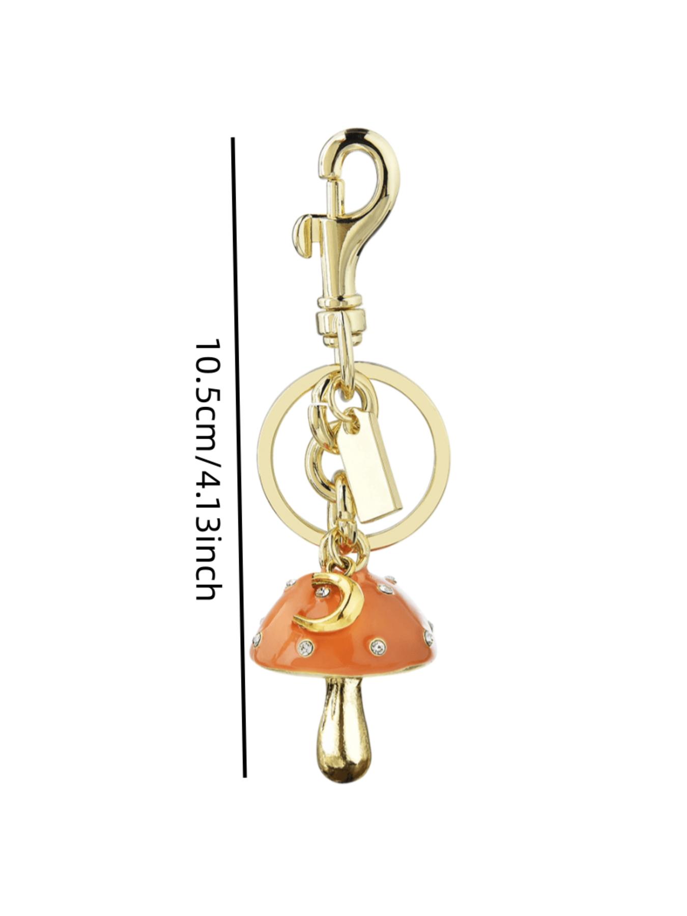 Elegant Rhinestone Mushroom Keychain, Star Moon Element Alloy Pendant, Cute Girl Heart Bag Charm, Car Key Ring Accessory, Unique Gift