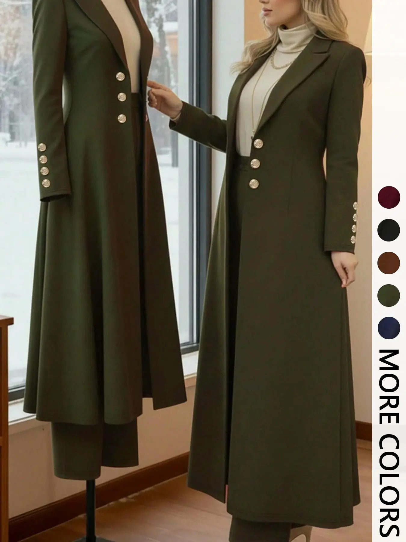 【Black Friday】Women's 2-Piece Set, Loose-Fit Blazer Jacket & Straight Leg Pants, Long Sleeve, Fall/winter, Office/workwear, Casual Style