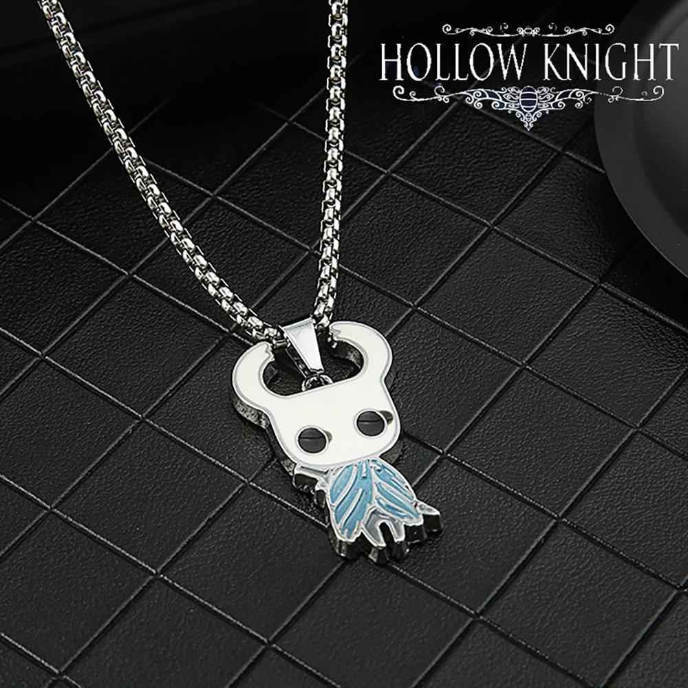 Hollow Knight Unisex Decorative Necklace - Bone Shape Metal Spike Pendant, Edgy Casual Wear Jewelry with Bone Nail Keychain Gift for Men Women