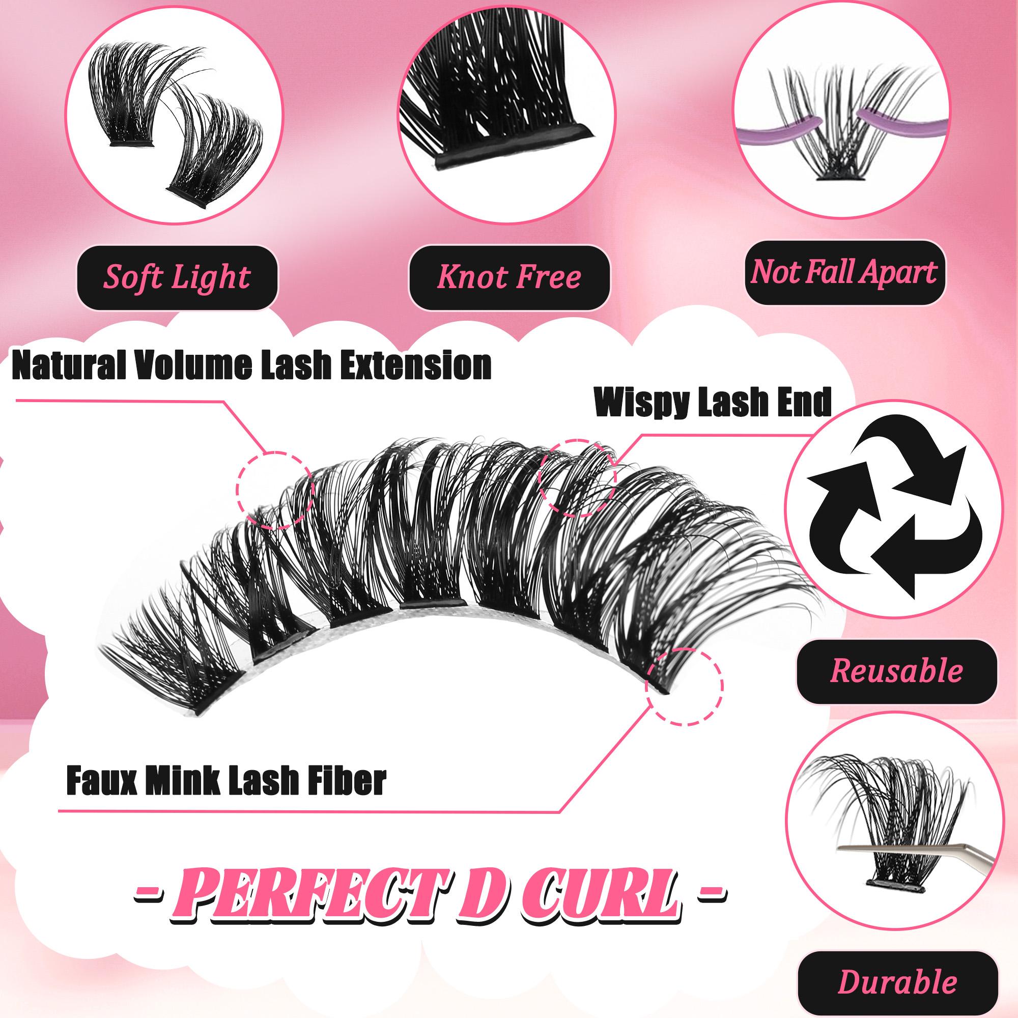 Lash Clusters Book Extensions Kit lash clusters kit Eyelash Extension Kit Eye Lashes, fairy lash clusters Extension Kit Lashes Clusters KitWispy Manga Lashes, Individual Lashes Eyelash Extension Lashes Halloween Makeup