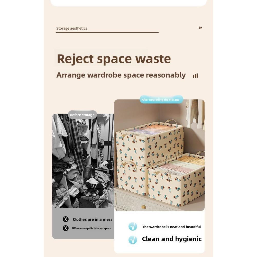 Clothes storage box, a household wardrobe drawer-style pants and clothing storage box without a lid, foldable with a steel frame, storage basket, organizer, clothes storage container