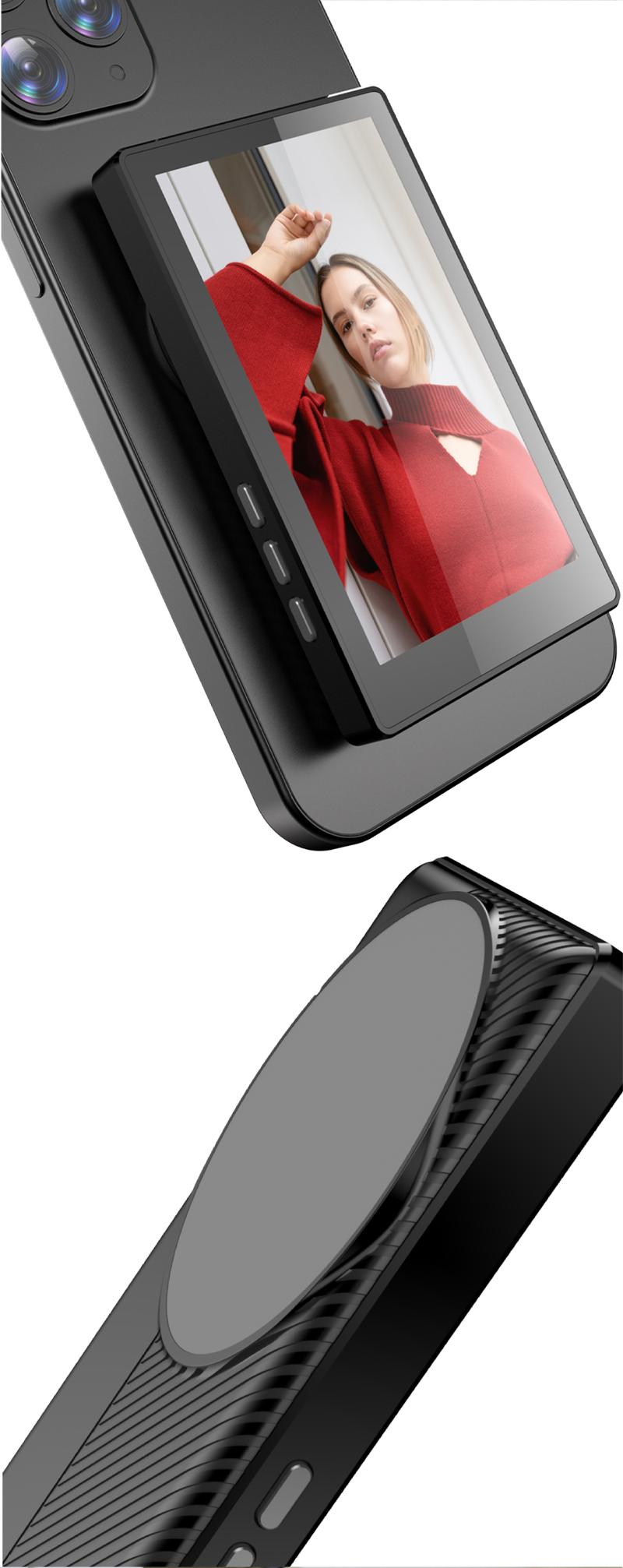 MGALL T20 Magnetic Wireless Self Display, Perfect for Content Creation, Selfies, Videos, Live Broadcasts, Adjustable Screen Ratio, Compatible with iOS, Android & HarmonyOS Mobile Phones