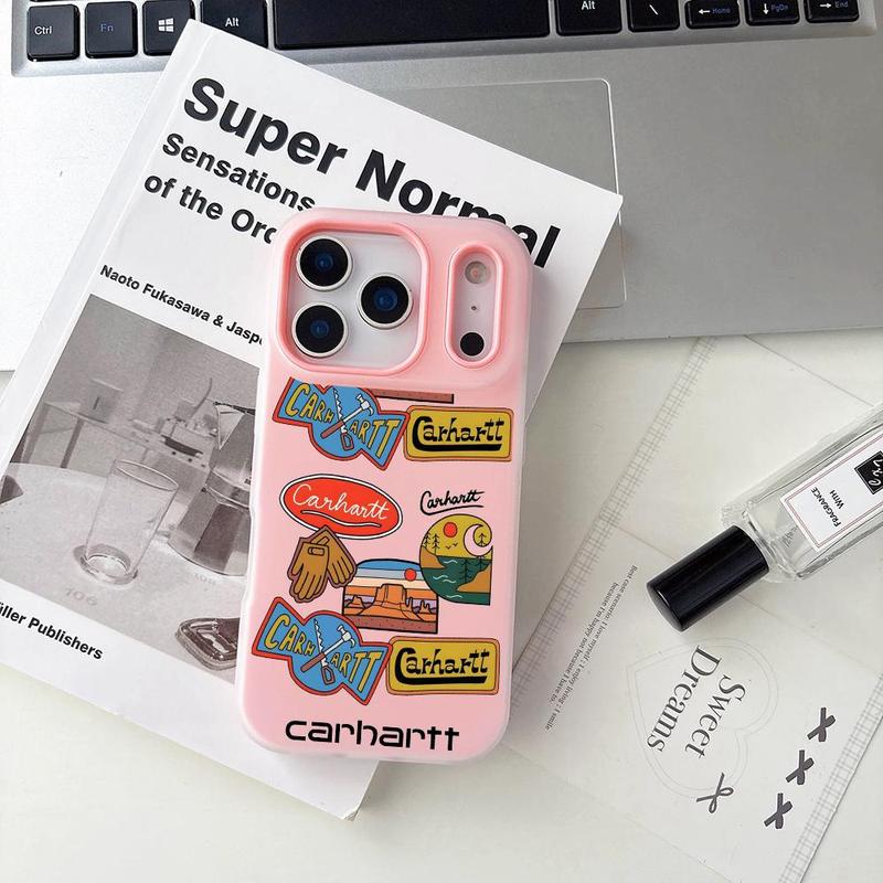 Fashion C-Carhartt Logo Phone Case For iPhone 17 16 15 14 13 12 11 Pro Max Plus Mini Luxury Jelly Material Case Fashion Durable Crystal Clear Stylish Shockproof Scratch-Resistant Perfect Fit