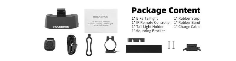 ROCKBROS Bike Tail Light Smart with Turn Signals, Wireless Remote Control Brake Bike Rear Light USB Rechargeable Bicycle Back Warning Light for Night Riding Safety