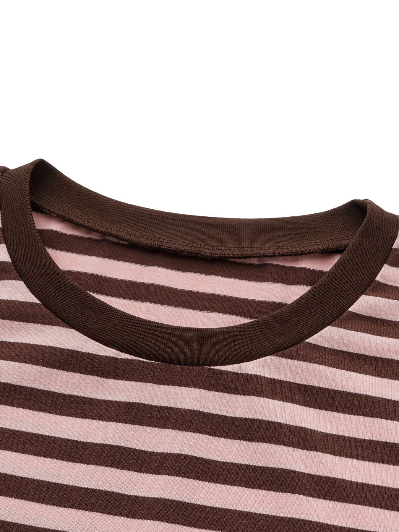Summer New Women's 2-Piece Cotton Breathable Striped Short Sleeve Shorts Set, Stripe T-Shirt with Elastic Waist Pockets, Casual Fashion Ensemble, Womenswear, Summer Loungewear Sets