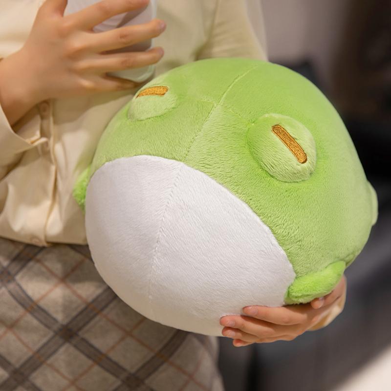 25CM Kawaii Cartoon Anime Round Rolling Frog Animal Lovely Plush Toys Children's Handmade Doll Stuffed Cute Animal Dolls Gifts
