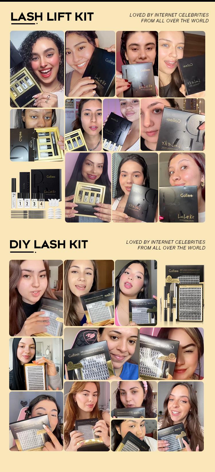 Lash Lift and Tint Kit Black, Brow Lamination Kit Black Eyelash Eyebrow Perm Kit With Detail Instruction &Tools Easy For Beginner at Home Semi-Permanent Cosmetic