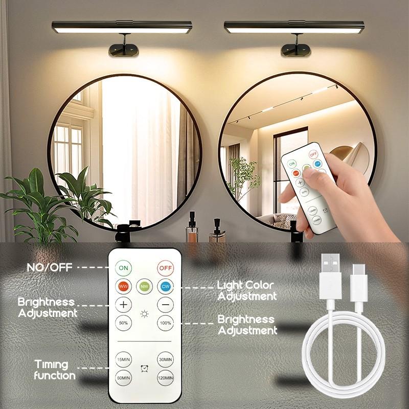 Adjustable Light Picture Lamp with Controller and Timer, USB Rechargeable Wall Lamp for Mural Art Gallery Painting Portrait Walls, Picture Lights