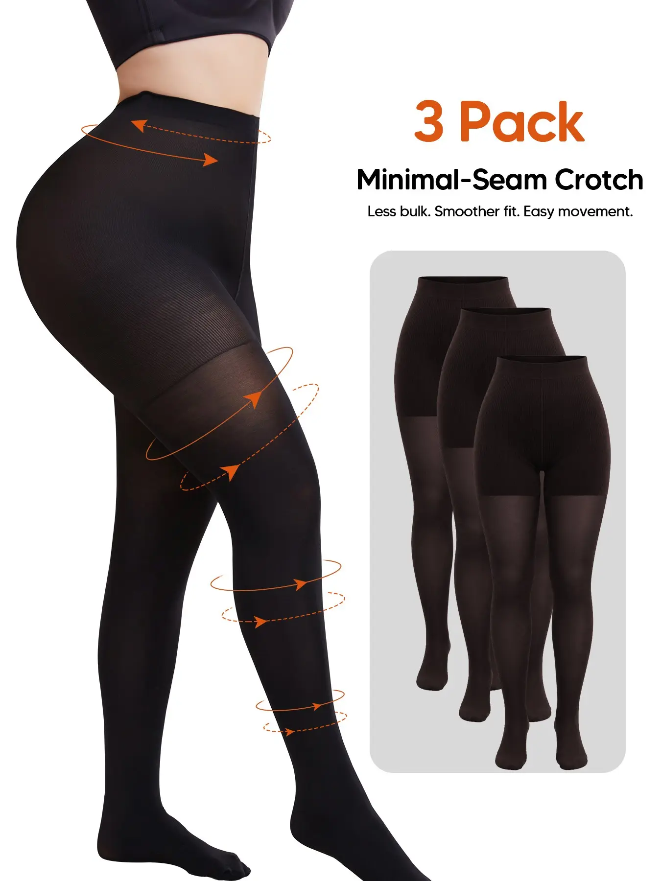 Women's High-Waisted Compression Pantyhose, Tummy Control & Butt Shaping Tights, Full-Foot Stretch Support Stockings, Smooth Body Shaper Hosiery for All-day Wear