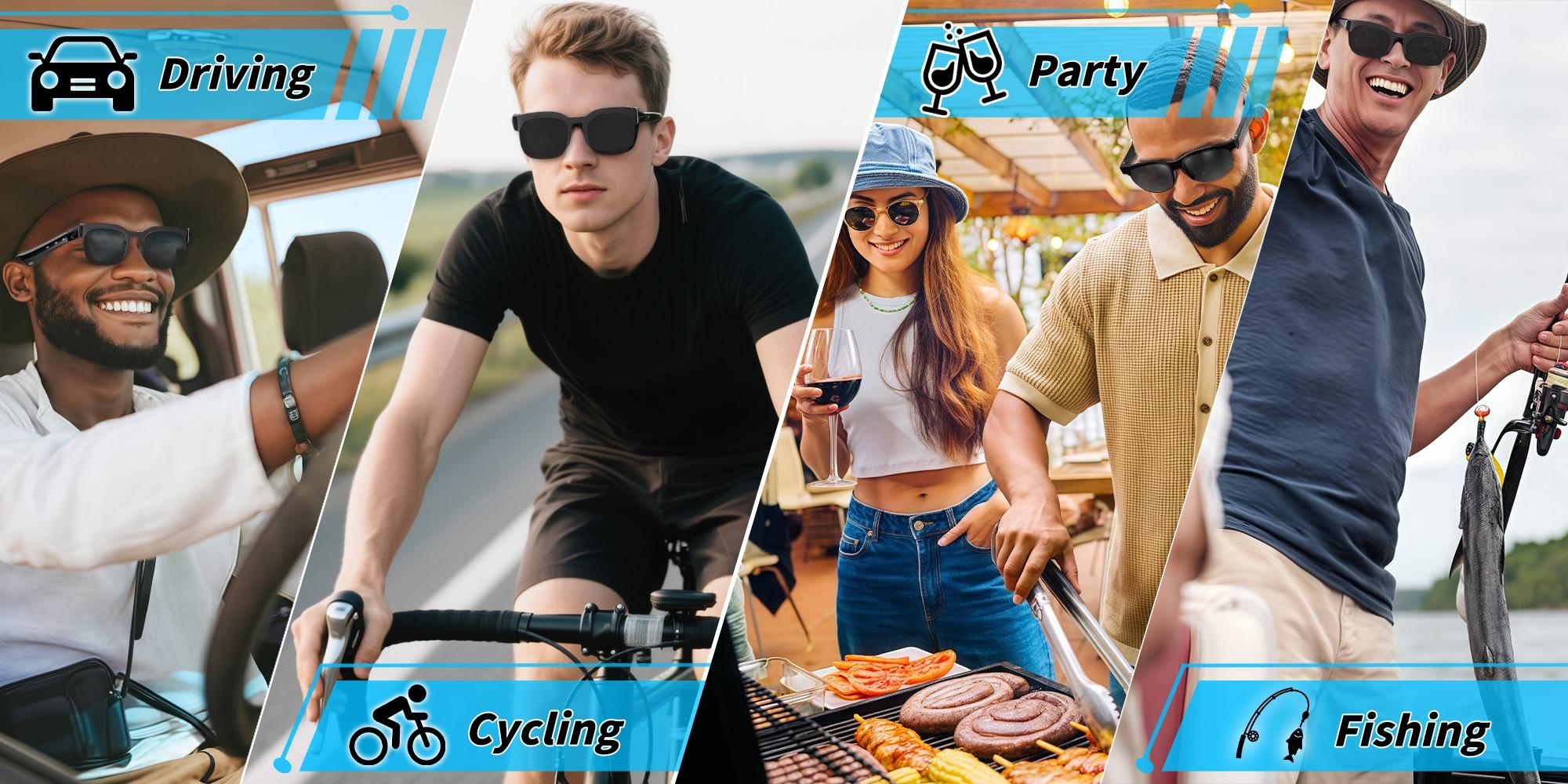 AI Smart Glasses Bluetooth Audio Glasses Sunglasses With