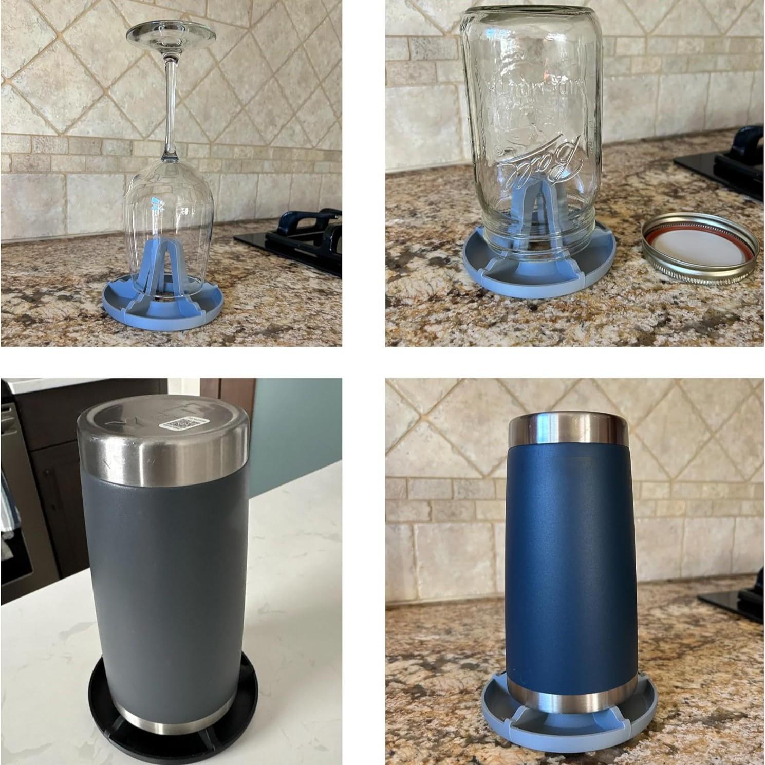 3D Printed Water Bottle Insulated Cup Wine Glass Various Kitchen Drying Rack, 4.5 X 3 Inches Stackable, Ca Prop 65 Compliant