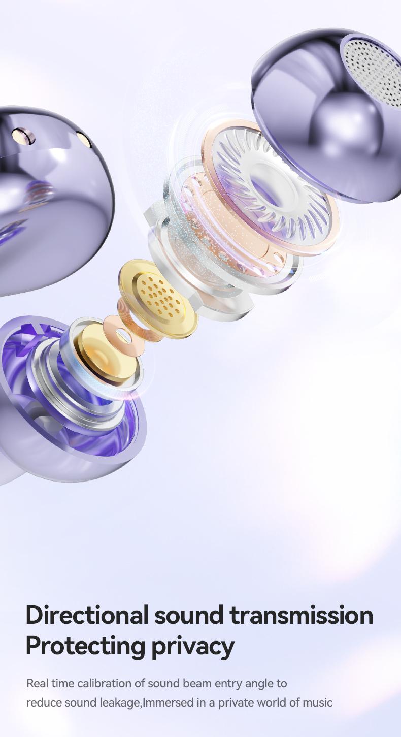 Clip-On Wireless Earbuds, Bluetooth-compatible 5.4 Stable Connection, Clear Hi-Fi Sound, Sweat-Resistant Design, Compatible with Android & iOS