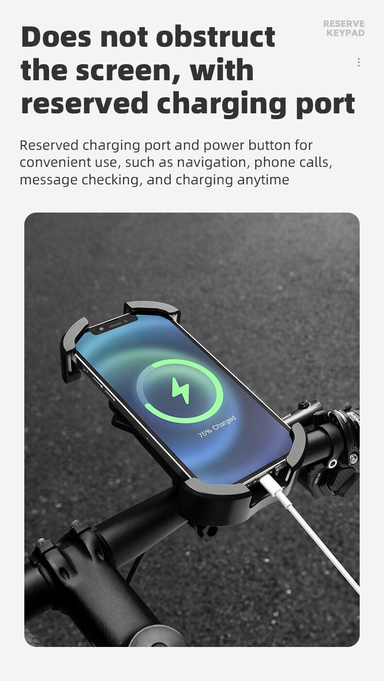 ROCKBROS Bike Phone Holder, Motorcycle Phone Mount with Security Lock, Shockproof Bicycle Phone Mount, Adjustable Phone Holder for Bike, Motorcycle, Scooter, Suitable for 4.7”-6.8” Phone