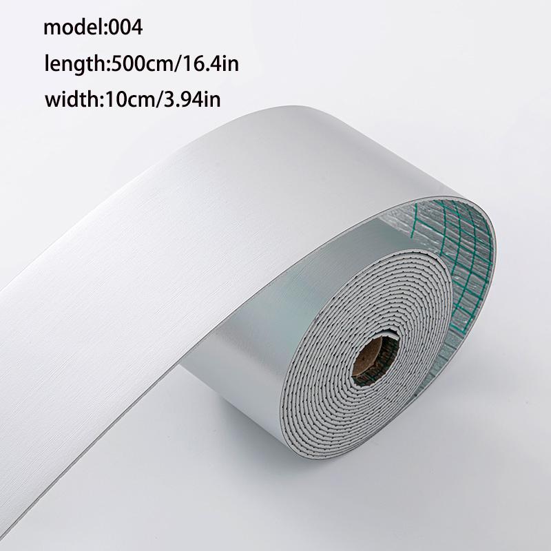 2 Rolls Self-Adhesive Baseboard Trim, Waterproof Moisture-Resistant No Drill Wall Corner Strip, Anti-Mold Floor Line Wallpaper for Kitchen Bathroom Living Room