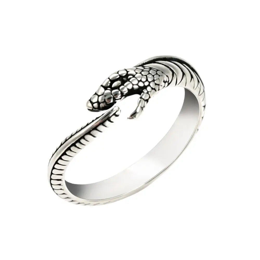 Men's Ouroboros Snake Ring - Open-Ended Index Finger Ring, Trendy Hip-Hop Punk-Style Fashion Costume Jewelry Accessory