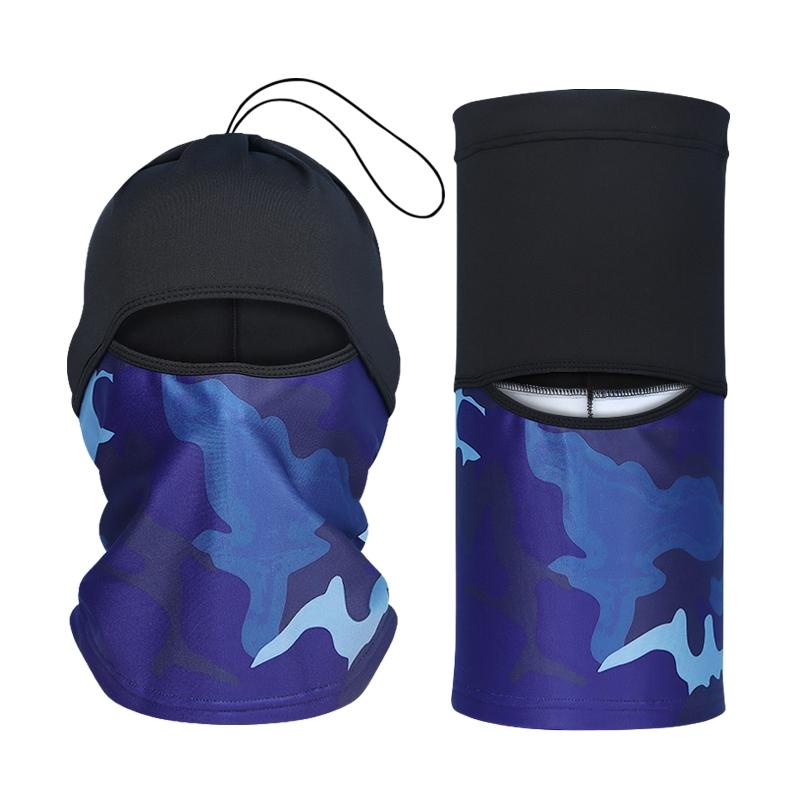 Winter Thickened Warm Head Cover, Multi-Function Face Mask Scarf Hat, Stylish Print Balaclava for Outdoor Sports Ice Fishing Cycling Hiking Skiing