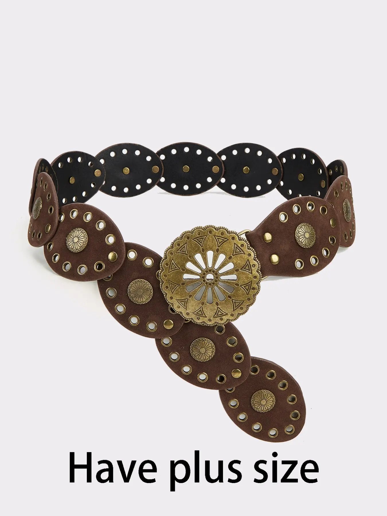 Plus Size Women's Belts, Vintage Suede Belt, Western Y2K Studded Chunky Belt, Party Festival Gift, Summer School Season